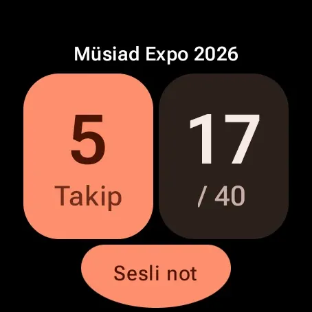 Wear OS’ta Fuar Modu kutucuğu: Müsiad Expo 2026, 5 takip, 17 / 40 ve Sesli not düğmesi